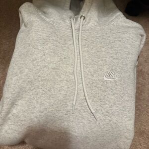 Nike Men’s Light Gray Hoodie Sweatshirt